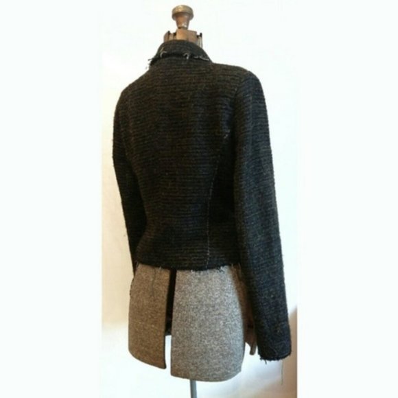 SET raw edge tweed biker jacket sz.4 - Picture 6 of 16